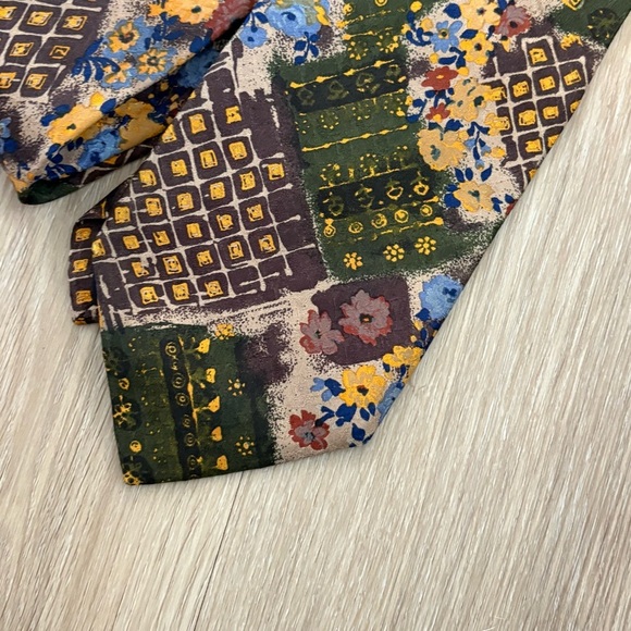 Lorenzo 1964 Vintage Silk Tie Abstract Floral & Geometric Print – Made in Italy - Picture 2 of 4